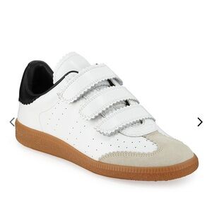 Isabel Marant Beth Perforated Leather Grip-Strap Sneakers